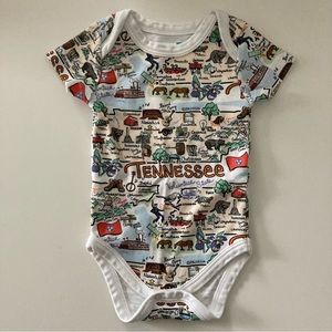 3/$20 NWOT Fish Kiss Tennessee Map Print Pima Cotton Short Sleeve Bodysuit